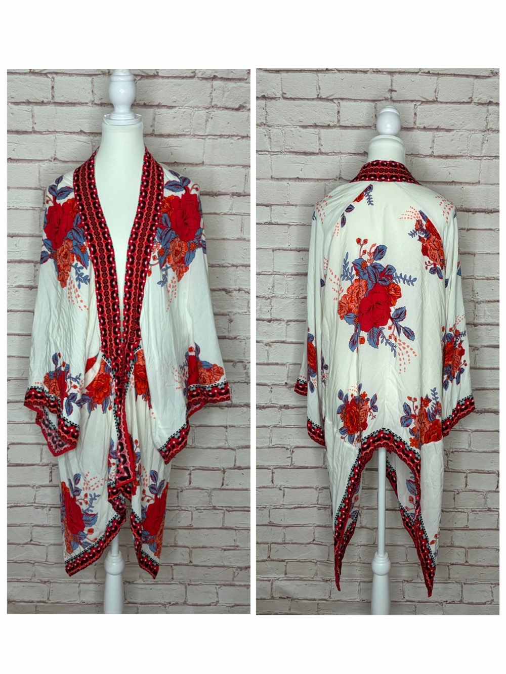 Flying Tomato Floral Boho Kimono Like New S/M